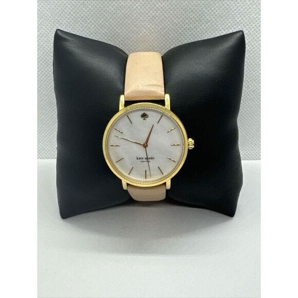 Kate Spade New York Metro 0073 Women's Beige Leather Analog Quartz Watch JNA510 - Picture 1 of 11